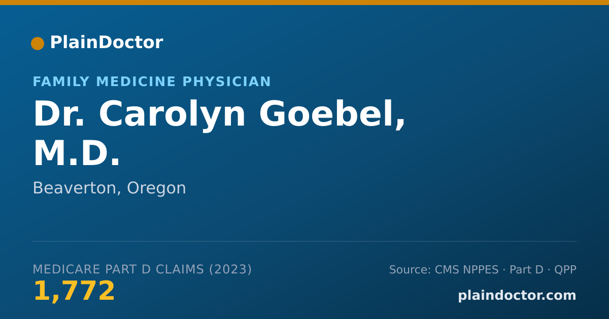 Shareable card for Carolyn Goebel, M.D. - Family Medicine Physician, Beaverton, OR