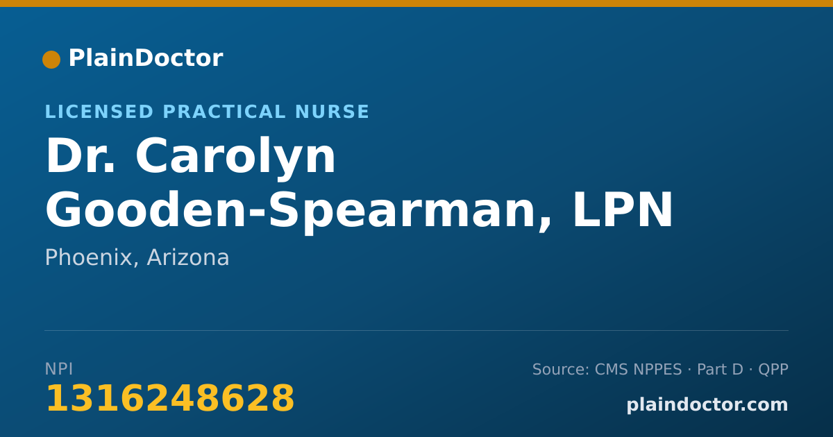 Shareable card for Carolyn Gooden-Spearman, LPN - Licensed Practical Nurse, Phoenix, AZ