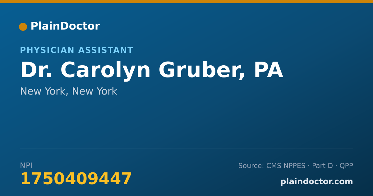 Shareable card for Carolyn Gruber, PA - Physician Assistant, New York, NY