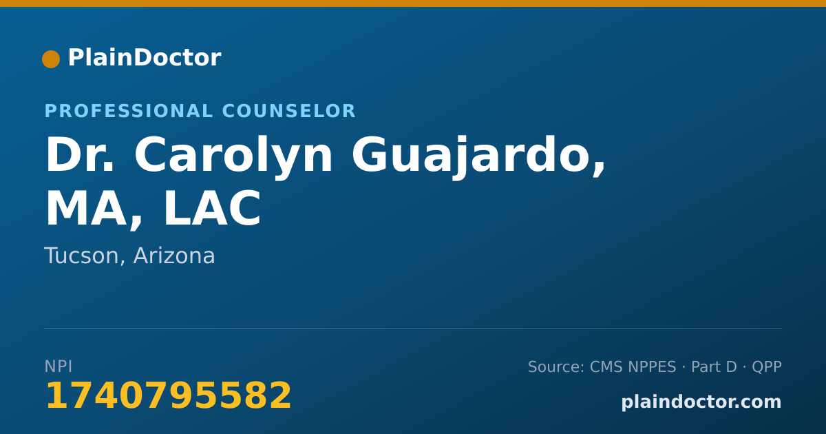 Shareable card for Carolyn Guajardo, MA, LAC - Professional Counselor, Tucson, AZ