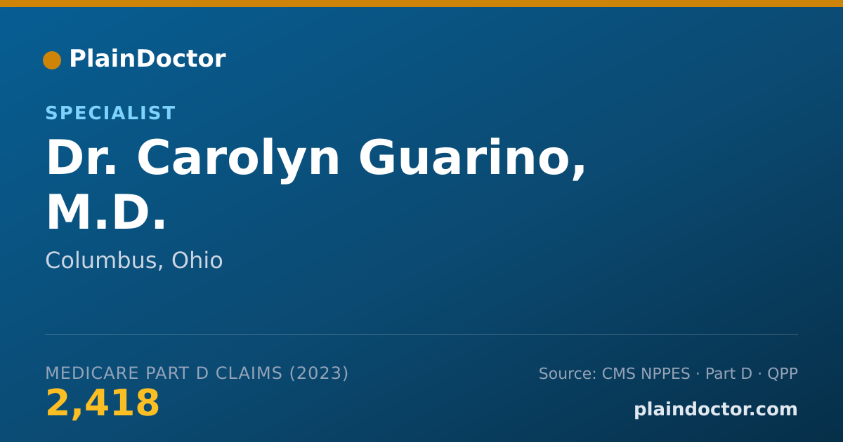 Shareable card for Carolyn Guarino, M.D. - Specialist, Columbus, OH