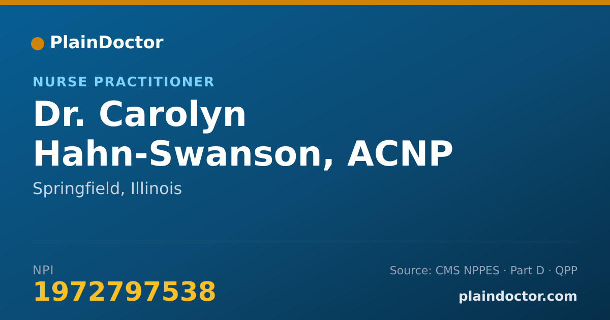 Shareable card for Carolyn Hahn-Swanson, ACNP - Nurse Practitioner, Springfield, IL