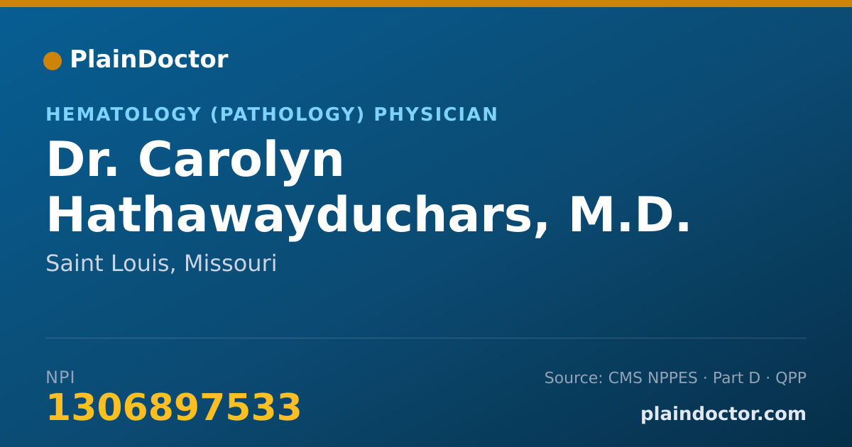 Shareable card for Carolyn Hathawayduchars, M.D. - Hematology (Pathology) Physician, Saint Louis, MO