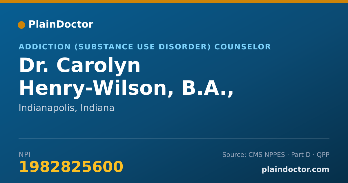 Shareable card for Carolyn Henry-Wilson, B.A., ICAC-II, MATS - Addiction (Substance Use Disorder) Counselor, Indianapolis, IN