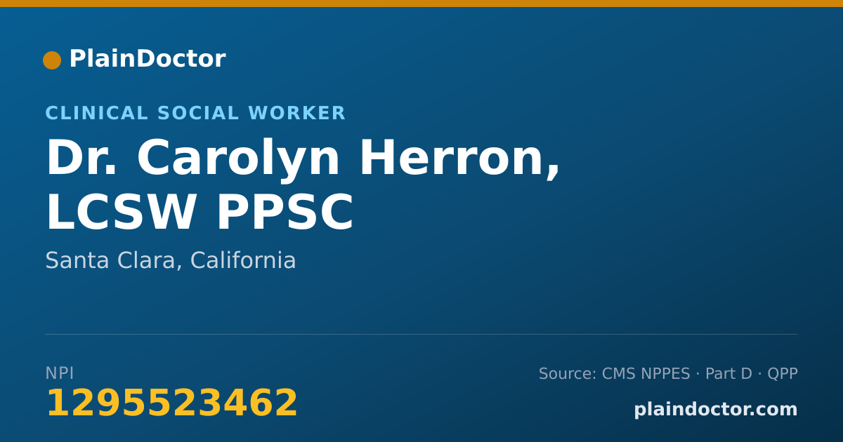 Shareable card for Carolyn Herron, LCSW PPSC - Clinical Social Worker, Santa Clara, CA