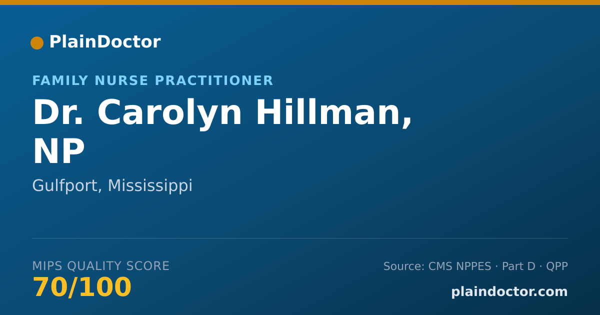 Shareable card for Carolyn Hillman, NP - Family Nurse Practitioner, Gulfport, MS