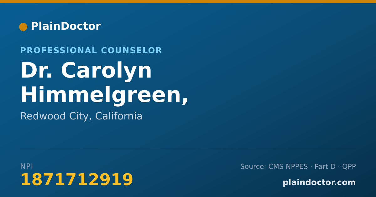 Shareable card for Carolyn Himmelgreen, M.S.D.T.R. - Professional Counselor, Redwood City, CA