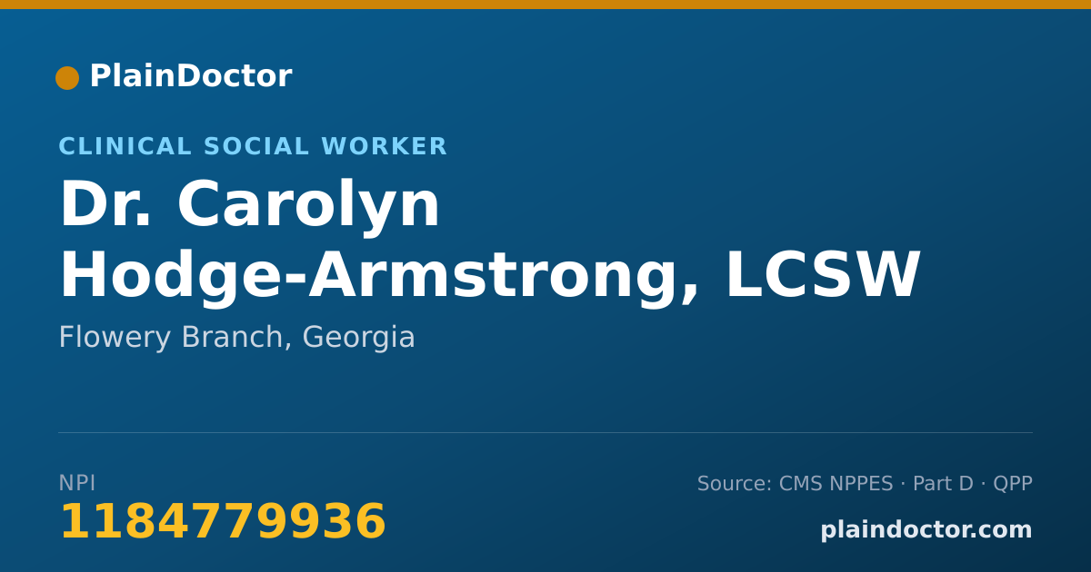 Shareable card for Carolyn Hodge-Armstrong, LCSW - Clinical Social Worker, Flowery Branch, GA