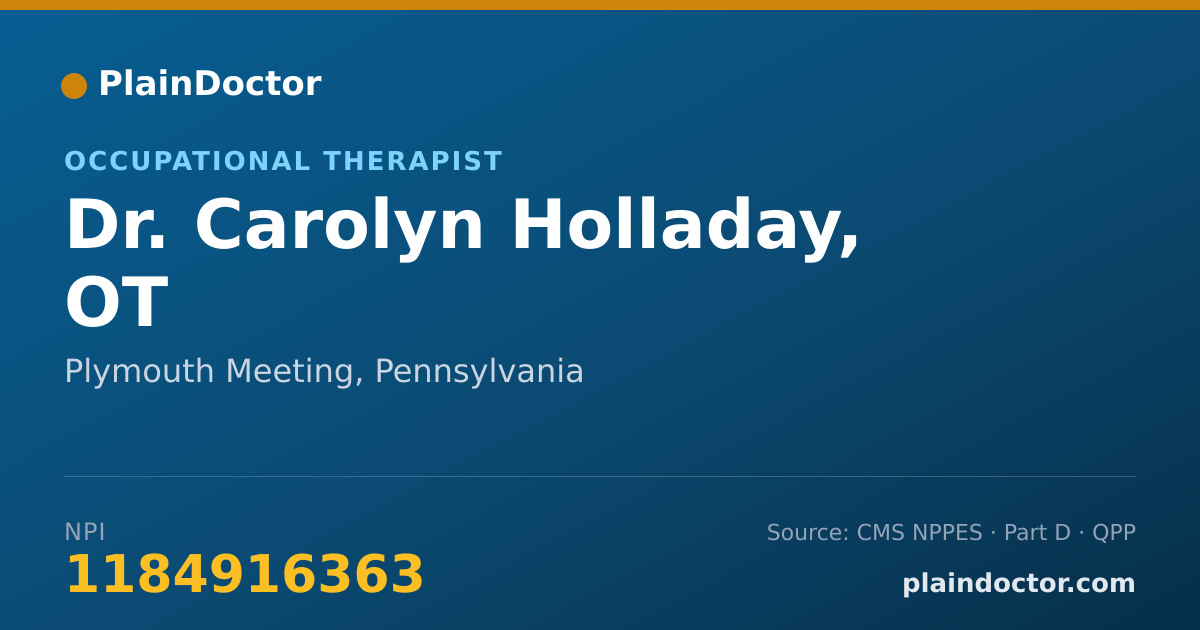 Shareable card for Carolyn Holladay, OT - Occupational Therapist, Plymouth Meeting, PA