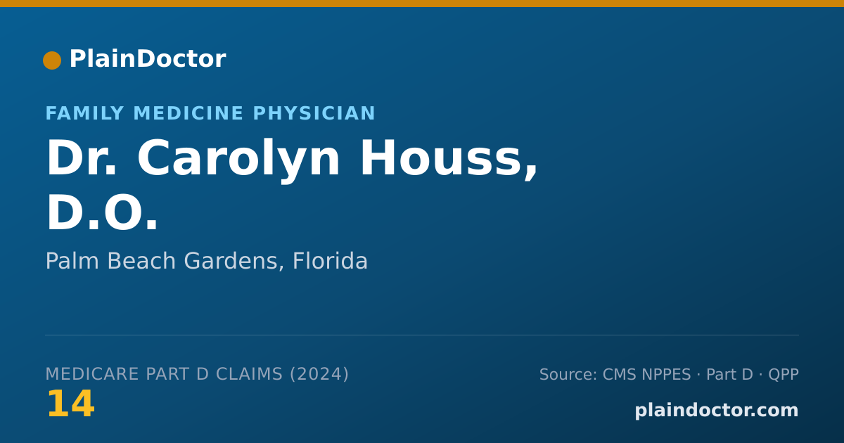 Shareable card for Carolyn Houss, D.O. - Family Medicine Physician, Palm Beach Gardens, FL