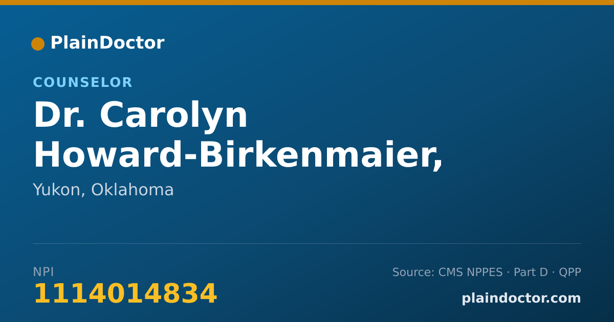 Shareable card for Carolyn Howard-Birkenmaier, LPC, LBP - Counselor, Yukon, OK