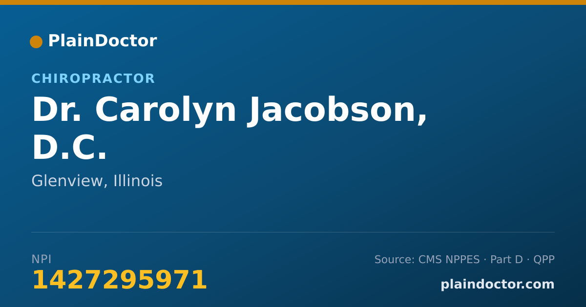 Shareable card for Carolyn Jacobson, D.C. - Chiropractor, Glenview, IL