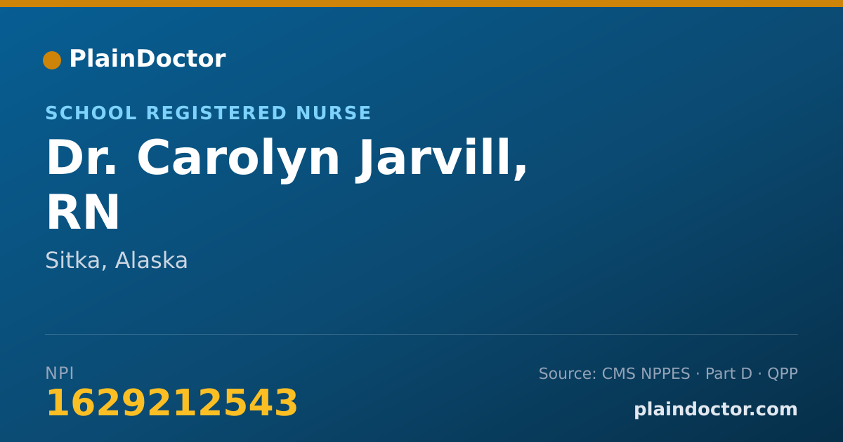 Shareable card for Carolyn Jarvill, RN - School Registered Nurse, Sitka, AK