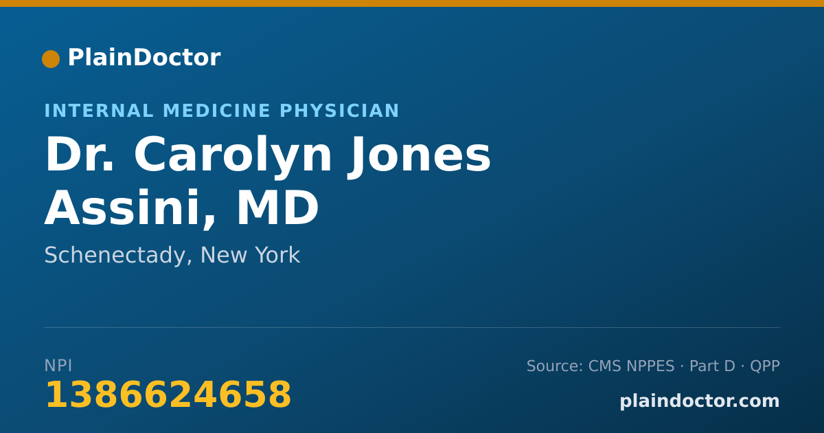 Shareable card for Carolyn Jones Assini, MD - Internal Medicine Physician, Schenectady, NY