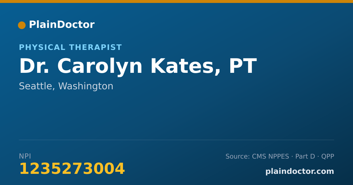 Shareable card for Carolyn Kates, PT - Physical Therapist, Seattle, WA