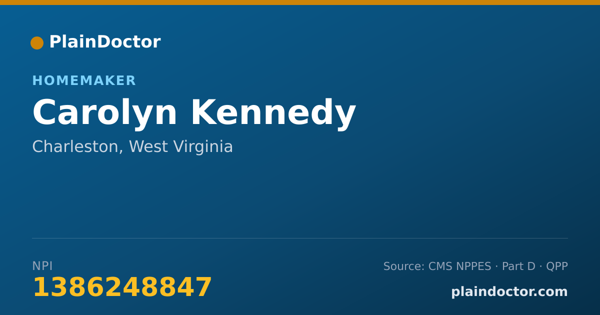 Shareable card for Carolyn Kennedy - Homemaker, Charleston, WV