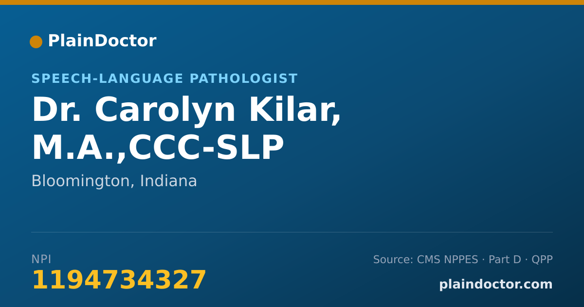 Shareable card for Carolyn Kilar, M.A.,CCC-SLP - Speech-Language Pathologist, Bloomington, IN