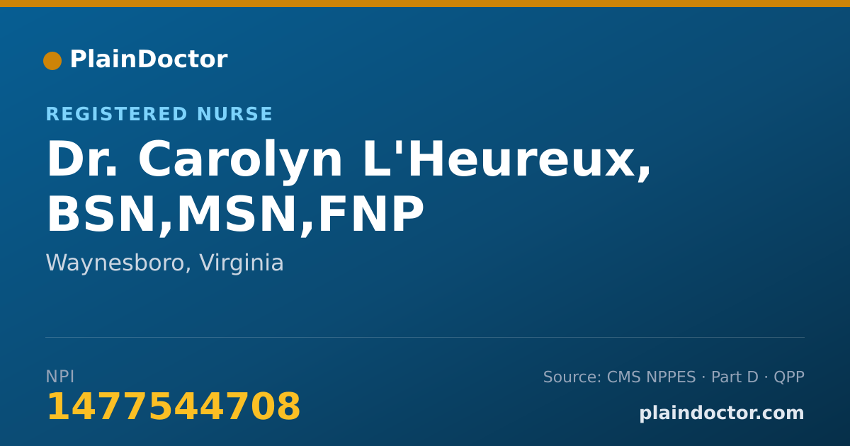 Shareable card for Carolyn L'Heureux, BSN,MSN,FNP - Registered Nurse, Waynesboro, VA