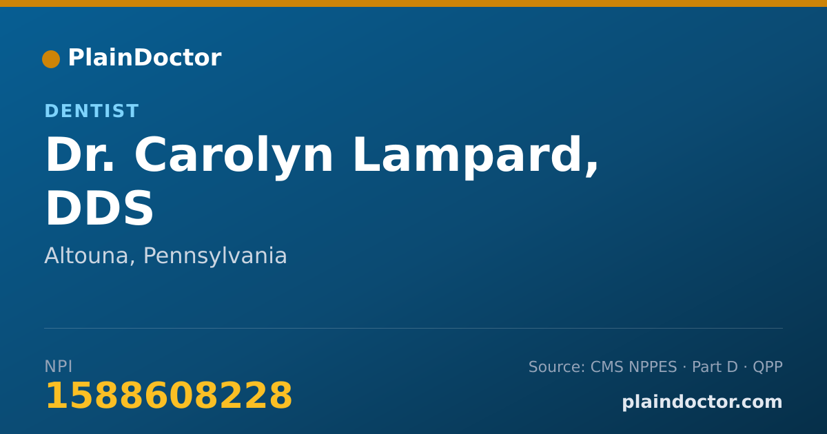 Shareable card for Carolyn Lampard, DDS - Dentist, Altouna, PA