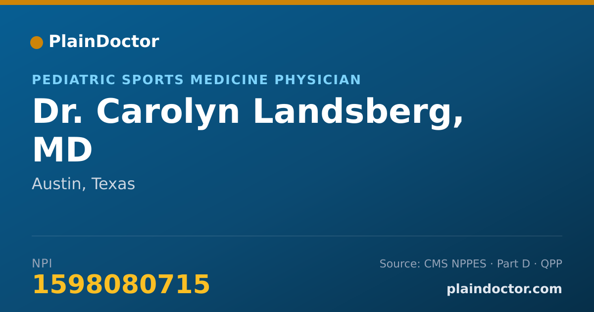 Shareable card for Carolyn Landsberg, MD - Pediatric Sports Medicine Physician, Austin, TX