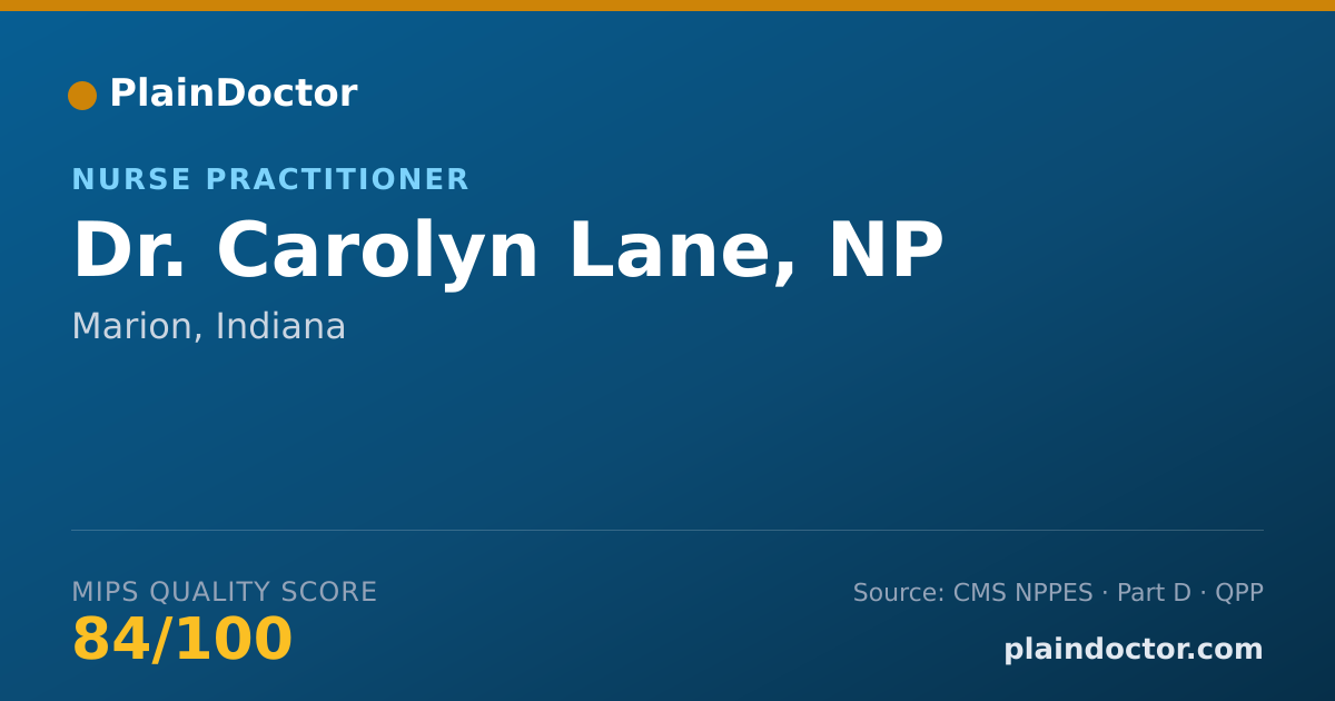 Shareable card for Carolyn Lane, NP - Nurse Practitioner, Marion, IN
