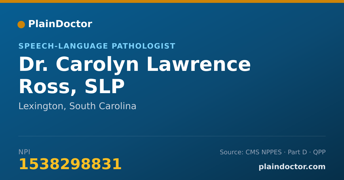 Shareable card for Carolyn Lawrence Ross, SLP - Speech-Language Pathologist, Lexington, SC