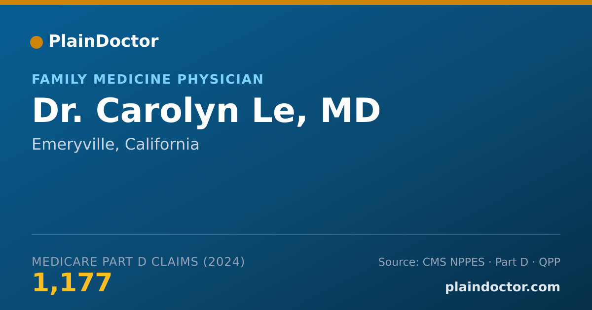 Shareable card for Carolyn Le, MD - Family Medicine Physician, Emeryville, CA