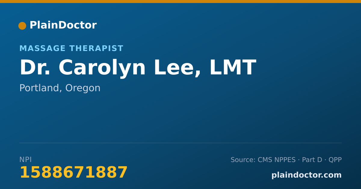Shareable card for Carolyn Lee, LMT - Massage Therapist, Portland, OR