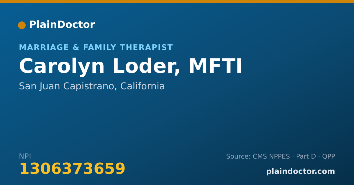 Shareable card for Carolyn Loder, MFTI - Marriage & Family Therapist, San Juan Capistrano, CA