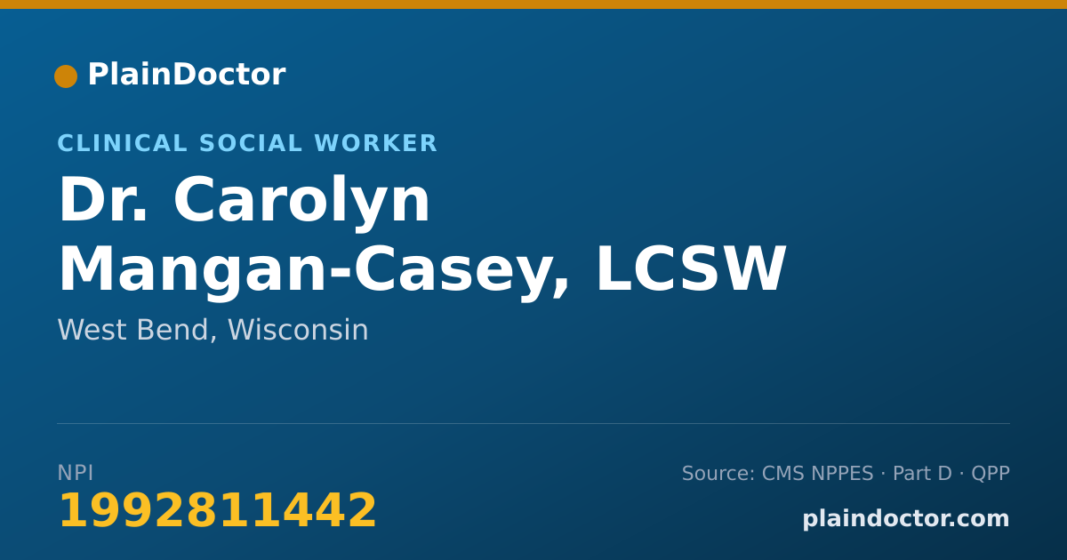 Shareable card for Carolyn Mangan-Casey, LCSW - Clinical Social Worker, West Bend, WI