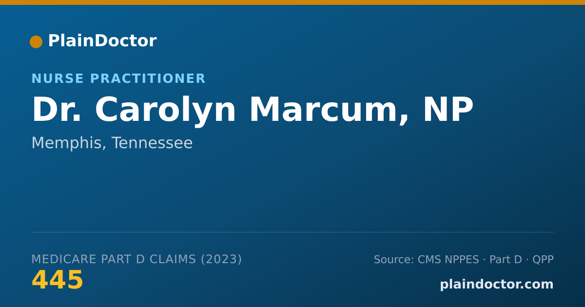 Shareable card for Carolyn Marcum, NP - Nurse Practitioner, Memphis, TN