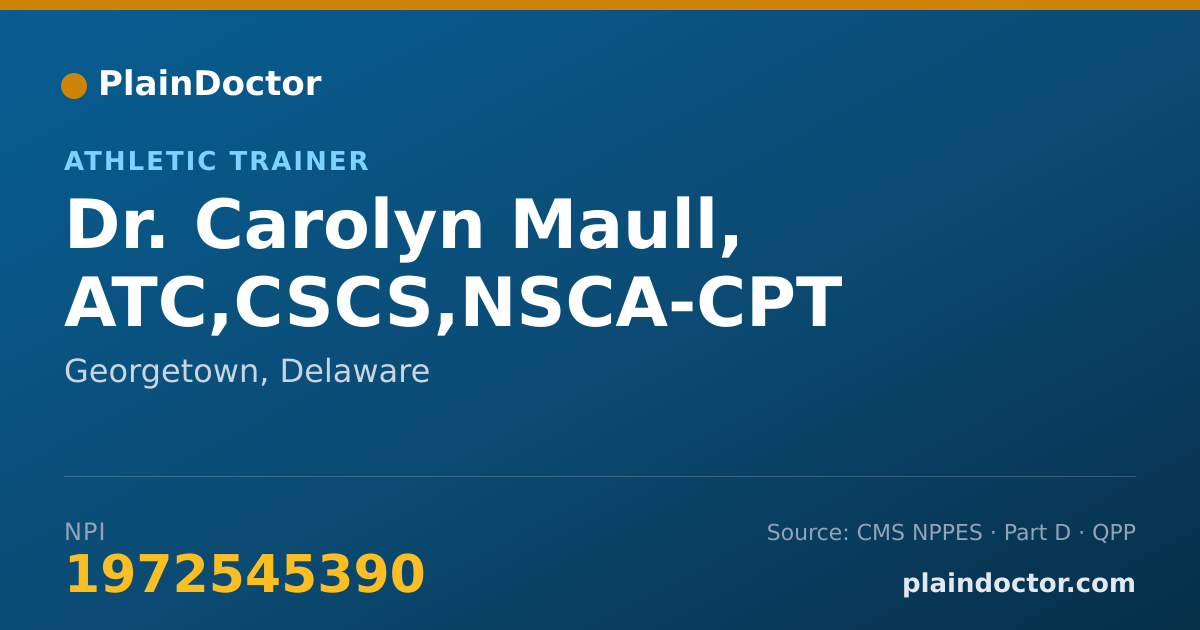 Shareable card for Carolyn Maull, ATC,CSCS,NSCA-CPT - Athletic Trainer, Georgetown, DE
