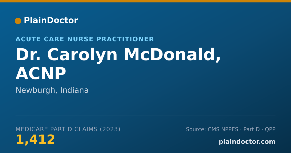 Shareable card for Carolyn McDonald, ACNP - Acute Care Nurse Practitioner, Newburgh, IN