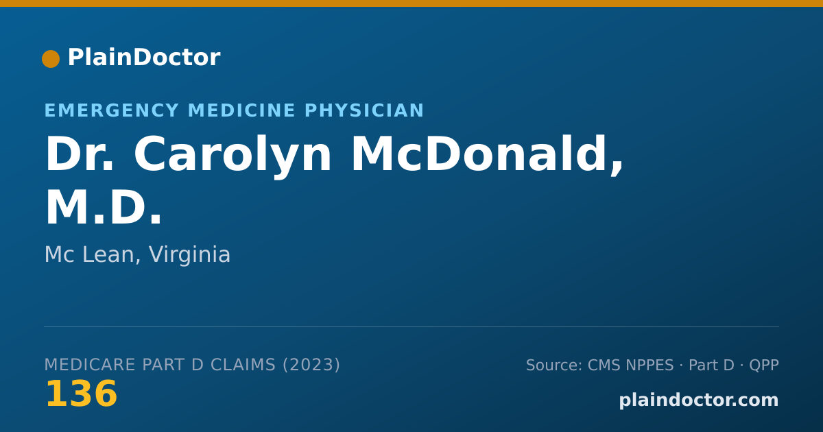 Shareable card for Carolyn McDonald, M.D. - Emergency Medicine Physician, Mc Lean, VA