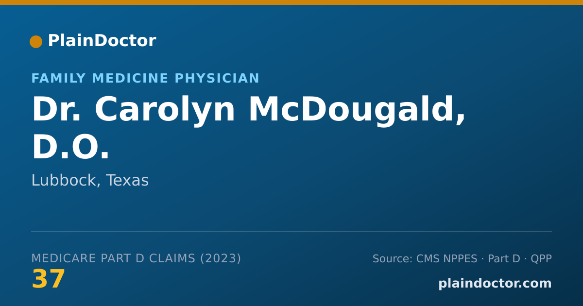 Shareable card for Carolyn McDougald, D.O. - Family Medicine Physician, Lubbock, TX