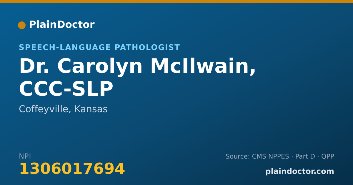 Shareable card for Carolyn McIlwain, CCC-SLP - Speech-Language Pathologist, Coffeyville, KS