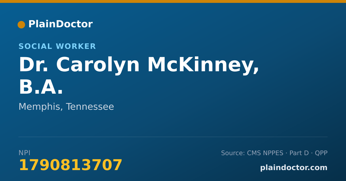 Shareable card for Carolyn McKinney, B.A. - Social Worker, Memphis, TN