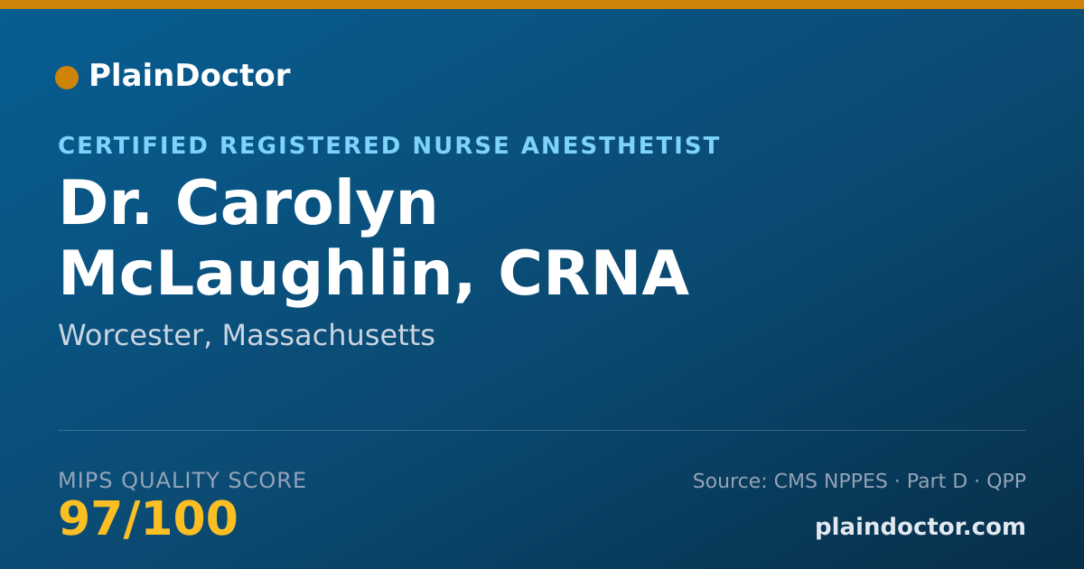 Shareable card for Carolyn McLaughlin, CRNA - Certified Registered Nurse Anesthetist, Worcester, MA
