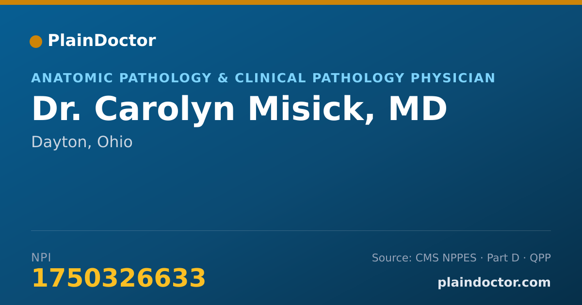 Shareable card for Carolyn Misick, MD - Anatomic Pathology & Clinical Pathology Physician, Dayton, OH