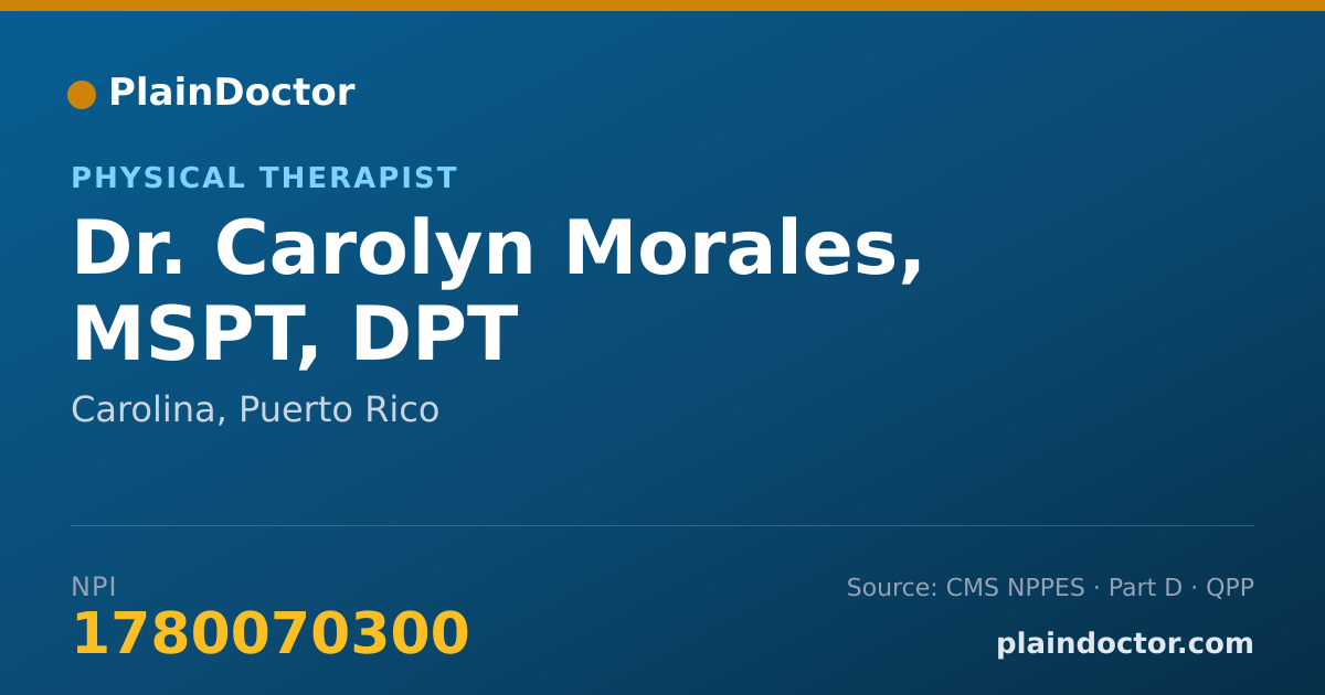 Shareable card for Carolyn Morales, MSPT, DPT - Physical Therapist, Carolina, PR