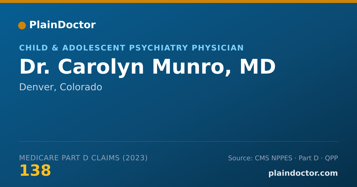 Shareable card for Carolyn Munro, MD - Child & Adolescent Psychiatry Physician, Denver, CO