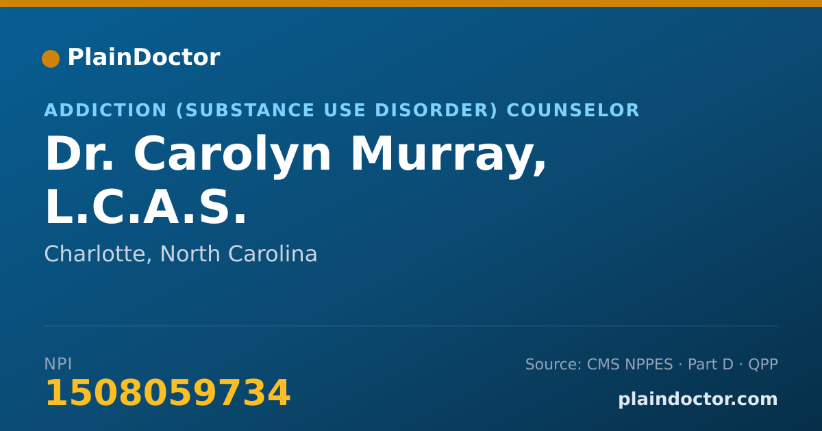 Shareable card for Carolyn Murray, L.C.A.S. - Addiction (Substance Use Disorder) Counselor, Charlotte, NC