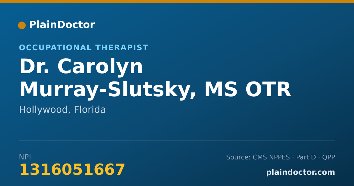 Shareable card for Carolyn Murray-Slutsky, MS OTR - Occupational Therapist, Hollywood, FL