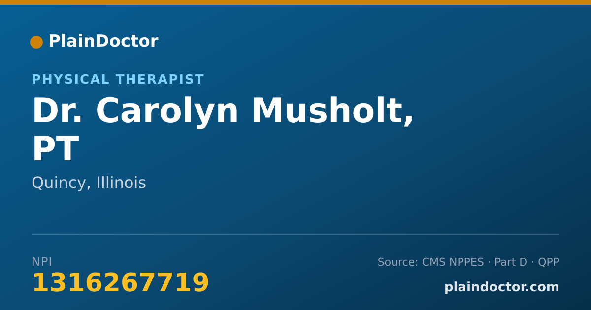 Shareable card for Carolyn Musholt, PT - Physical Therapist, Quincy, IL