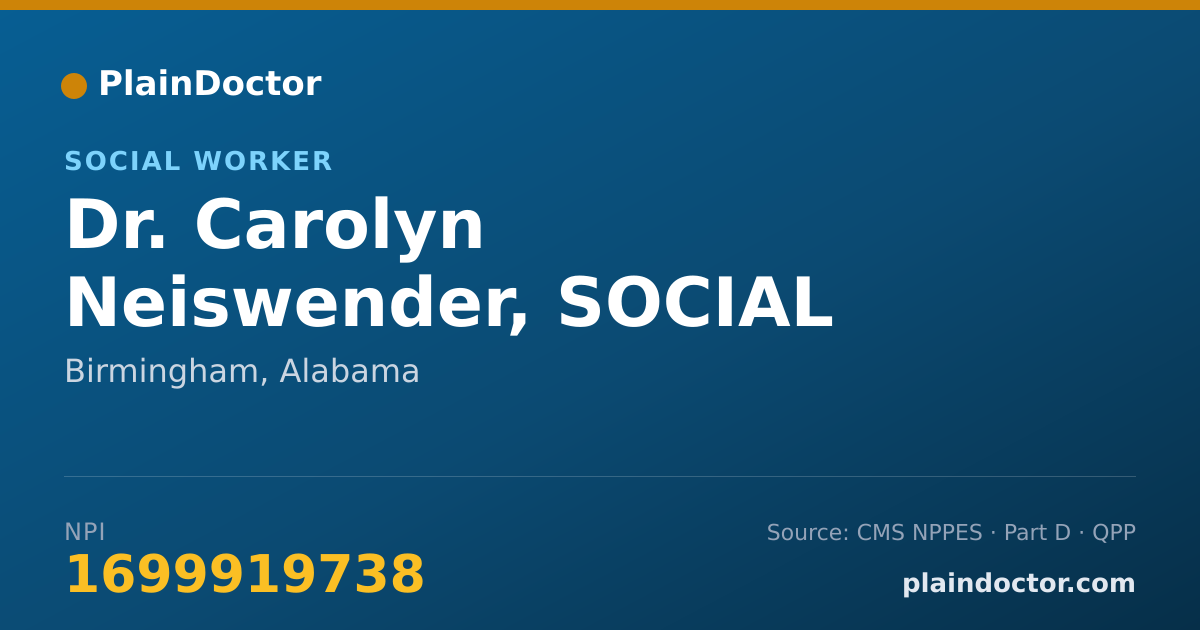 Shareable card for Carolyn Neiswender, SOCIAL WORKER - Social Worker, Birmingham, AL