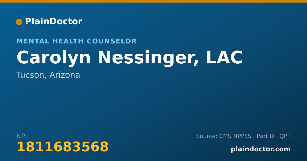 Shareable card for Carolyn Nessinger, LAC - Mental Health Counselor, Tucson, AZ