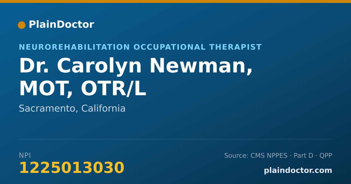 Shareable card for Carolyn Newman, MOT, OTR/L - Neurorehabilitation Occupational Therapist, Sacramento, CA