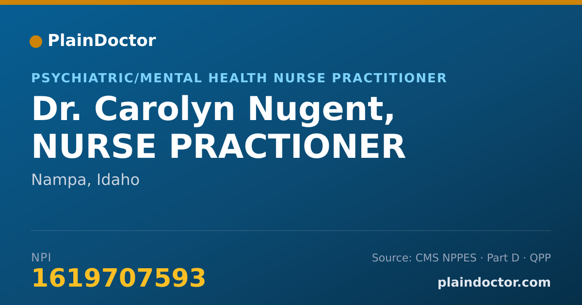 Shareable card for Carolyn Nugent, NURSE PRACTIONER - Psychiatric/Mental Health Nurse Practitioner, Nampa, ID