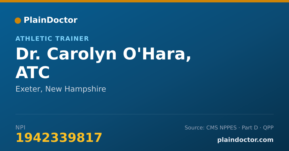Shareable card for Carolyn O'Hara, ATC - Athletic Trainer, Exeter, NH