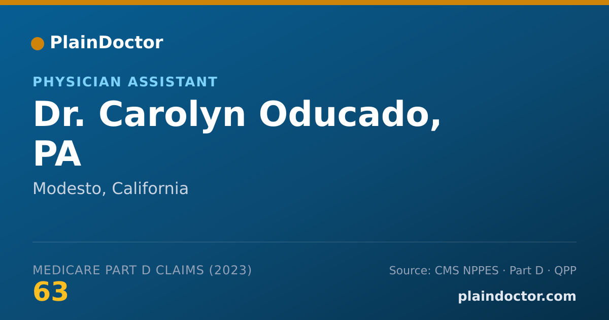 Shareable card for Carolyn Oducado, PA - Physician Assistant, Modesto, CA